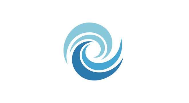 Water Wave Symbol: A stylized swirling water wave design, evoking a sense of fluidity, motion, and the power of nature. Capturing the essence of the ocean and the tranquility of water.