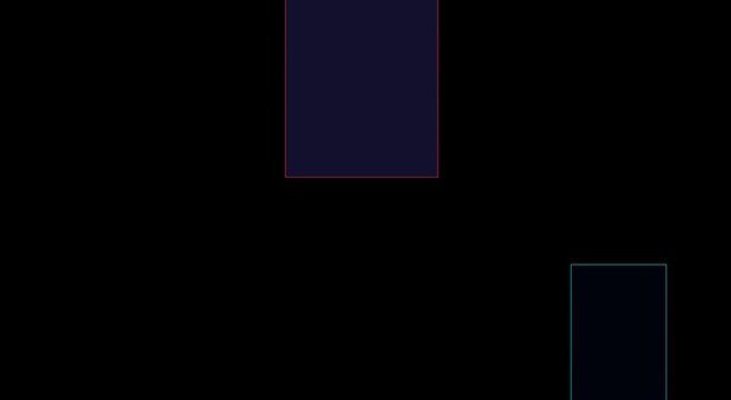 Abstract neon rectangles motion animation background, with glowing frames