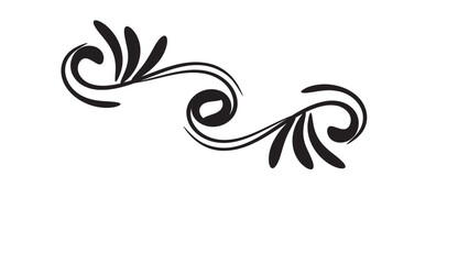 Fototapeta premium Swirls and floral flourishes crafted as an elegant calligraphic border provide a sophisticated decorative accent for wedding invitations, stationary design, or vintage-inspired graphical projects.