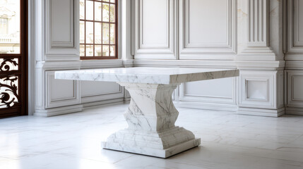 Fototapeta premium Sophisticated White Marble Texture Mockup Fine Dining