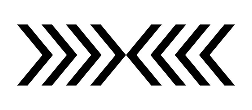 Black inward chevron arrow