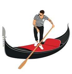 Gondolier navigating a gondola in venice, italy © fiore26
