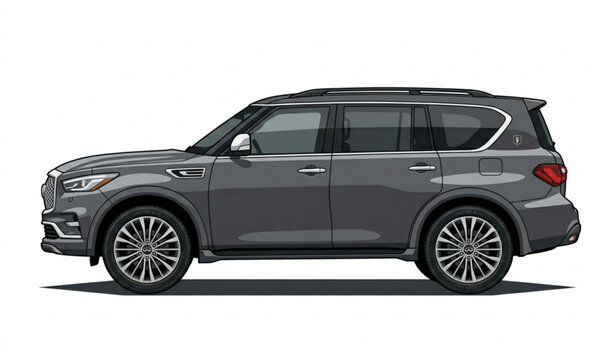 Luxury SUV car side view premium sport utility vehicle elegant modern automotive vector illustration isolated