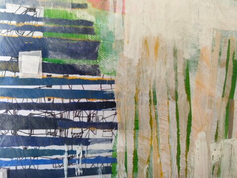 Green Fiber Washi Abstract Painting Layer Detail Texture Background Design