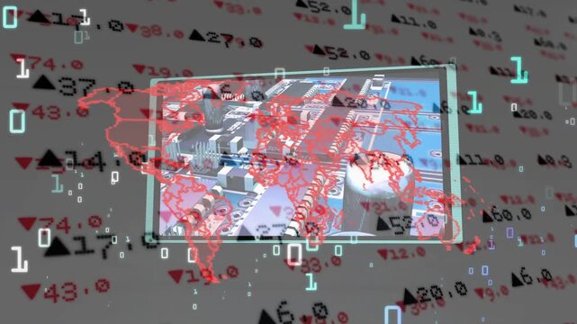 On start cyan frame showing points forming bust morphing into tunnel visualizing red map overlay