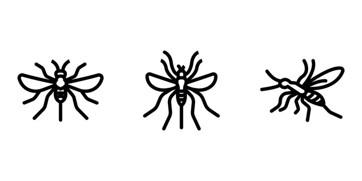 mosquito outline or line icon design bundle.