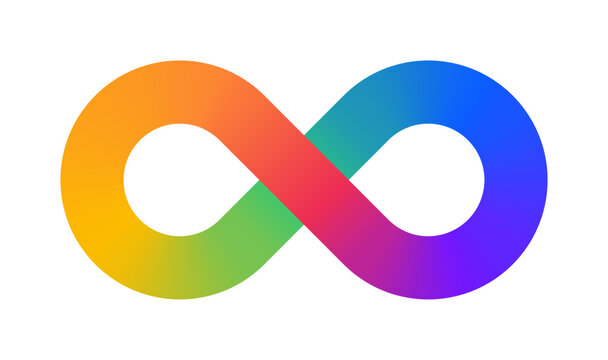 Autistic Spectrum Symbol Isolated Vector Illustration. Infinity Symbol with Rainbow Color Spectrum Gradient. Symbol of Autistic Spectrum for Autism Awareness.