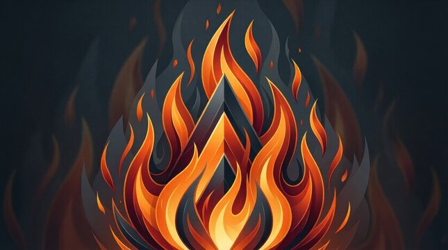 Vivid flames dance with intense orange and red hues. Dark background makes fire glow dramatically. Energy and passion radiate from the flames. Ideal for themes of transformation or danger