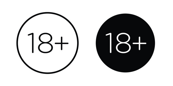 18 Plus icon or symbol for web and mobile