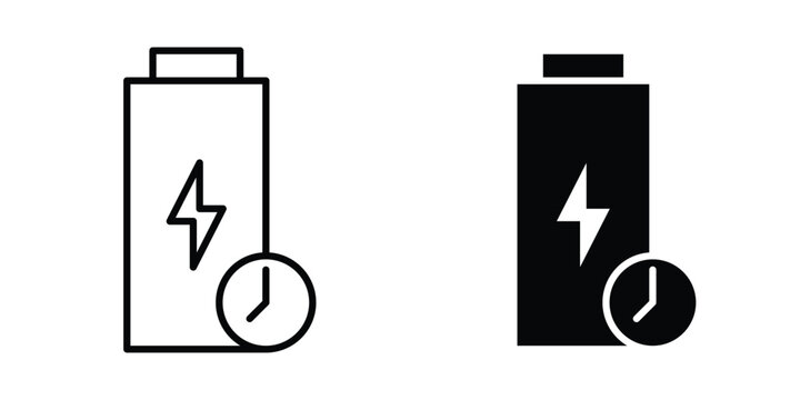 Battery time icon or symbol for web and mobile
