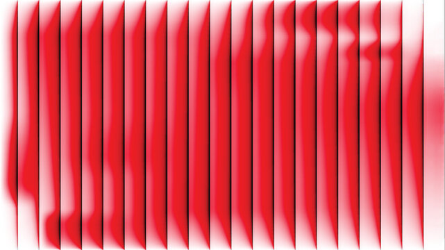Red metallic slats with gradient effect on white background