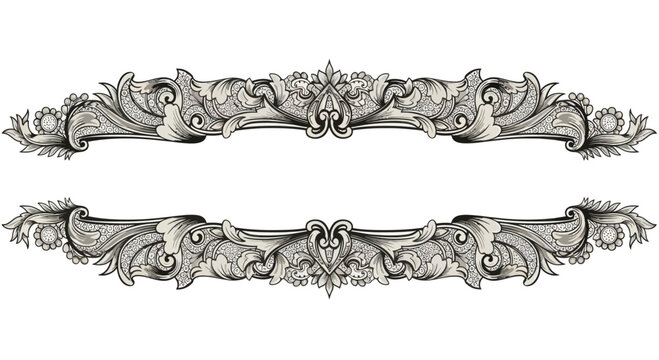 Ornate decorative frame, baroque scrollwork, vintage floral border, filigree design