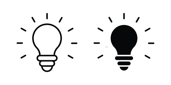 Bulb icon or symbol for web and mobile