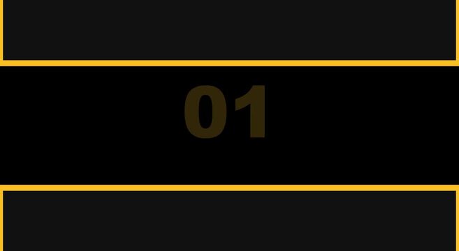 Digital countdown timer 01 with minimalist yellow and animation black