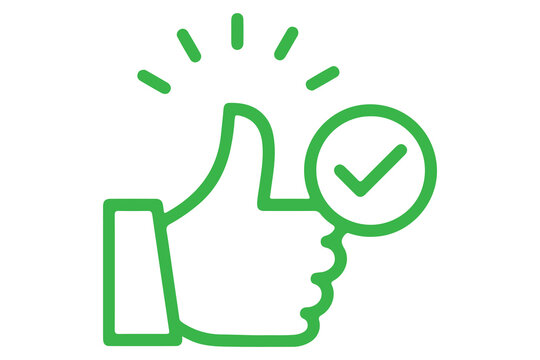 Thumbs Up with Success Tick - Highly Recommended and Approved Rating