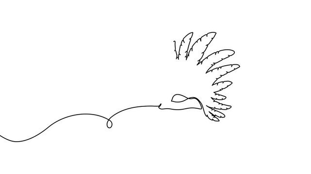 Continuous one line mask carnival masquerade feather venetian background party. Mask carnival masquerade venice ball carnaval art masque drawing vector white gold doodle theater ribbon banner green