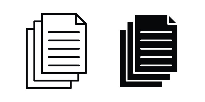Document papers pile icon or symbol for web and mobile