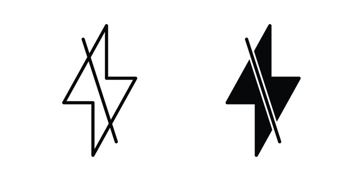 Flash off icon or symbol for web and mobile