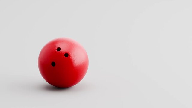 Bowling Ball Rolling Slowly from Left to Right and from Right to Left on Gray Background with Copy Space, Seamless Loop 3D Animation