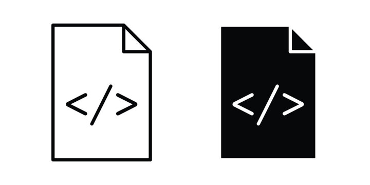 HTML script icon or symbol for web and mobile