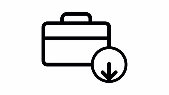 briefcase download animated icon. alpha channel
