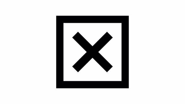 window close line icon animated. alpha channel

