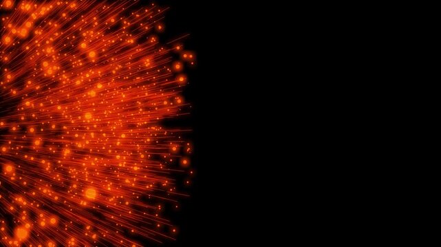 Fire sparks impact effect background, flying sparks from a fire explosion, fire dust particles, sparks a burning fire transition, spark slash explosion animation on black background in UHD, 4K