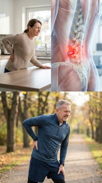 Lumbar distress condition: acute ache, chronic discomfort, disc degeneration, nerve impinge, spinal disorder, orthopedic aspect, neurologic pain, vertebra problem.