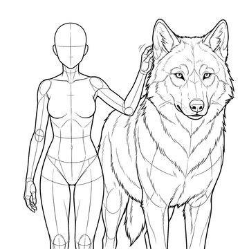 Rider Scratching Wolf Ear Base Front View