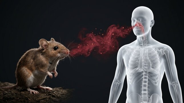 Mouse transmitting hantavirus or infectious disease to human respiratory system
