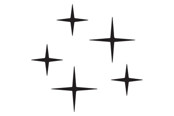 Obraz premium Minimalist Magic Sparkles and Stars Icon - Shiny Celebration Decoration Symbol