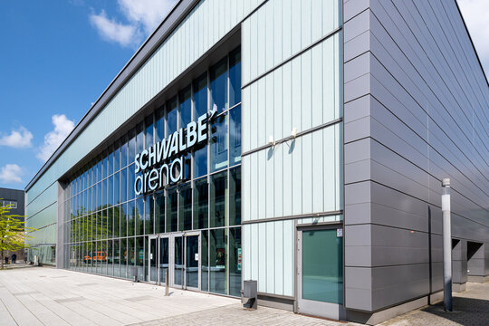 Gummersbach, Germany - May 9, 2026: Schwalbe arena, a multifunction hall and homestead of the VFL Gummersbach, one of the most successful team-handball club ever.