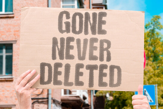 "Gone Never Deleted" Digital records of a person cannot be erased even after their physical death. DIGITAL. RECORDS. ERASED. PHYSICAL. DEATH.