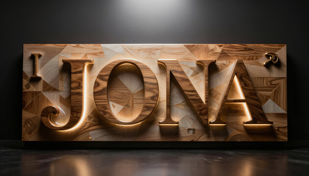 Holz Design Schild Name JONA