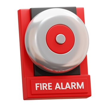fire alarm bell 3d icon illustration