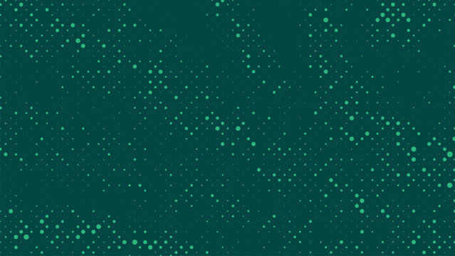Abstract green halftone pattern background with emerald dot gradient and retro pop art comic style texture