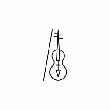 stringed musical instrument bowed icon sign vector