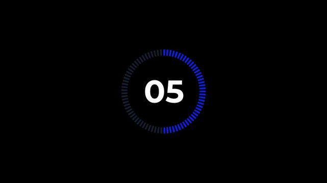 Futuristic Time Countdown Motion on black background.4k video