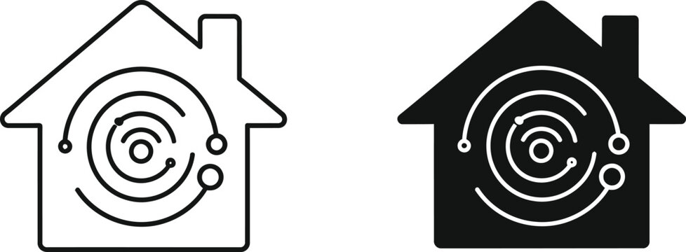 House with smoke coming from chimney vector icon Vector