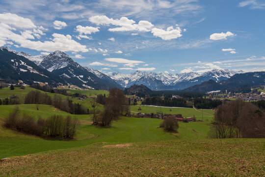Blick vom Malerwinkel bei Hinang auf die Allg&auml;uer Alpen