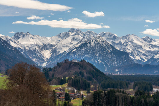 Blick vom Malerwinkel bei Hinang auf die Allg&auml;uer Alpen