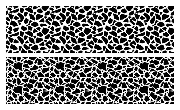 Mosaic pattern of irregular geometric shards and stone pieces in modern abstract style