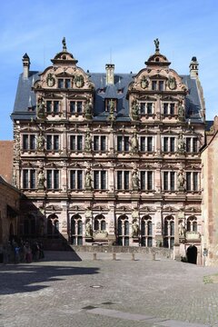 Heidelberg castle, Courtyard with the Friedrich building, Heidelberg, Baden Wurttemberg, Germany