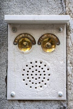 Bell on a house wall, Venice, Veneto, Italy