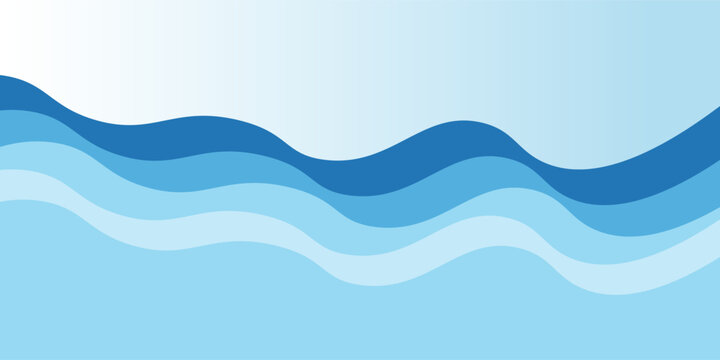 Sea waves layered vector background illustration and sea beach vector illustration