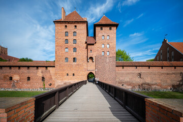 Obraz premium Malbork Castle, on the banks of the Nogat River. Malbork, Poland