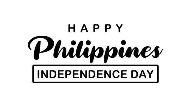 Happy philippines independence day text animation, perfect for social media posts and video content.