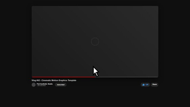 Computer cursor clicking button on video player interface