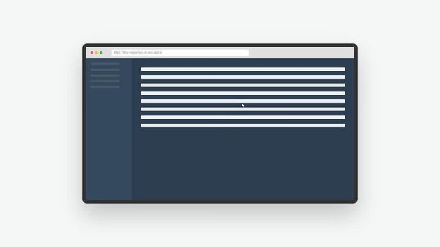 Web browser interface publishing article with pop-up notification