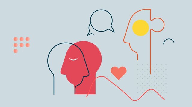 Counselling and Guidance to mental Wellness  - Animated Illustration as MP4 File